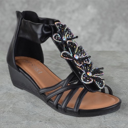 Ladies womens low wedge heel - ladies,