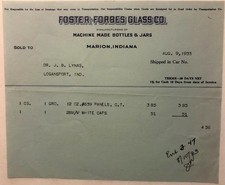 Foster Forbes Glass Co. 1933