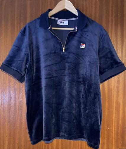 Fila blue velour polo - fila,
