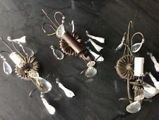 X3 LAURA ASHLEY METAL WALL LIGHTS, CRYSTAL DROPLETS, X1 EX DISPLAY/X2 UNUSED