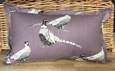 Handmade Rectangular Pheasant Print Cushion 