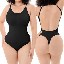 Backless Bodysuit Shapewear for Women Tummy Control Low Back Body Shaper Trianer