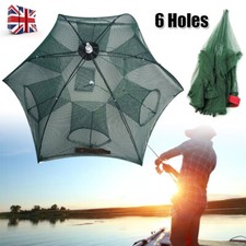 6Hole Portable Fold Fishing Trap Net Crab Shrimp Crayfish Lobster Live Bait Cage