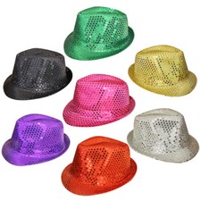 UNISEX SEQUIN FEDORA HAT