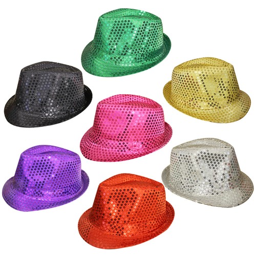 Unisex sequin fedora hat - sequin,