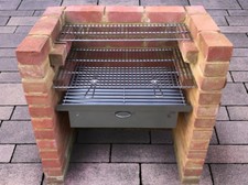 Heavy Duty DIY Brick Charcoal BBQ & Oven/Cupboard Stainless Steel Grill