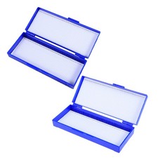  2pcs Microscope Slide Boxes