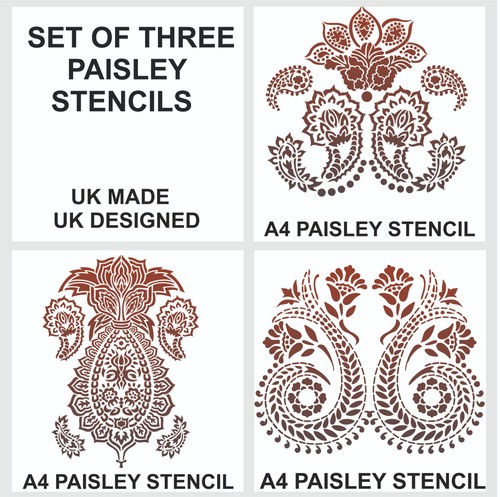 Large paisley stencil - large,
