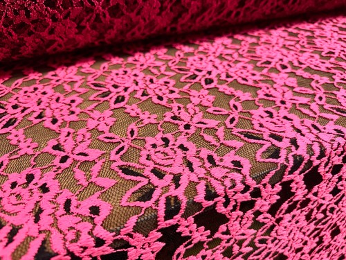 Embroidered lace fabric with