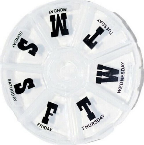 Days week round pill box - pill,