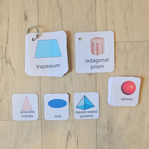 Shapes flash cards - 2d, +