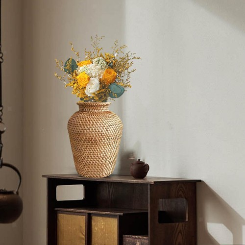 Rattan vase flower pot wicker - vase,