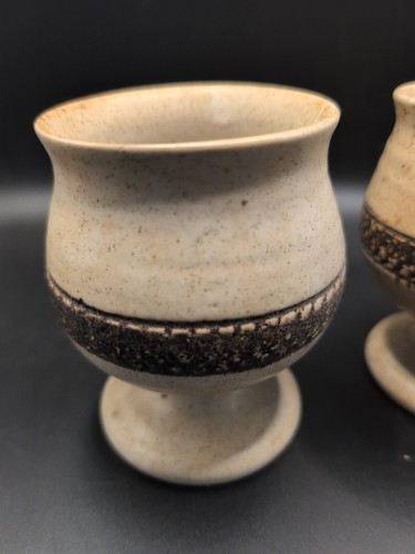 Xvintage stoneware goblets - 2,