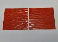 2 piece, Orange Stained Glass Tiles, Size: 10 x 10 cm, 3 mm thick.  