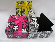 QUALITY FLOWER DESIGN JEWELLERY WATCH BRACELET BOW GIFT BOX PADDED INSERT
