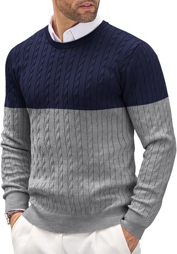 Mens cable knit sweater crew - mens,