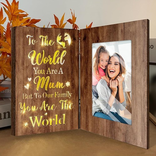 Wooden light photo frame - light,