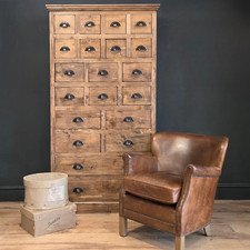 20 Drawer Rustic Pine Storage