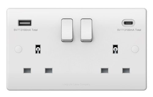 Double wall plug socket gang - socket,