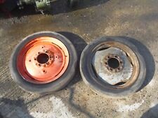 2 Vintage TRACTOR Grey FERGUSON / Dexta front Rims wheels 4.00 - 19 tyres