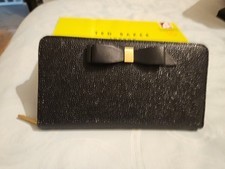 Ted Baker Women's Aine Bow Zip Around Matinee Purse - Black, BNWT