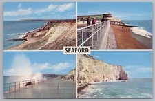 Postcard Seaford Multiview Cliffs Martello Tower Splash Point East Sussex Posted