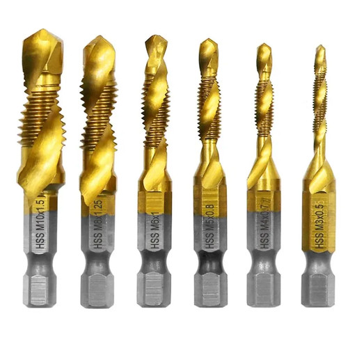 6pc hss 4341 titanium tap - 4341,