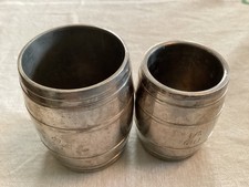 2 x STAMPED 1/6 & 1/3 GILL MEASURE BARRELS PSV LTD PUBWARE