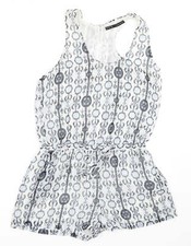 Zara Womens Ivory Polyester Blend Playsuit One-Piece Size S