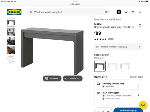Ikea grey dressing table new - dressing,