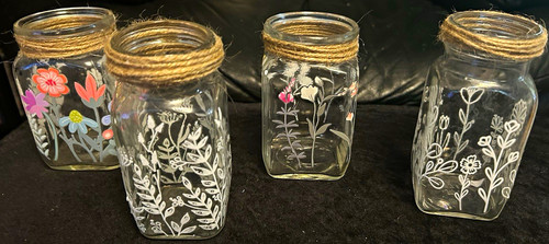 Set square glass jars - set,