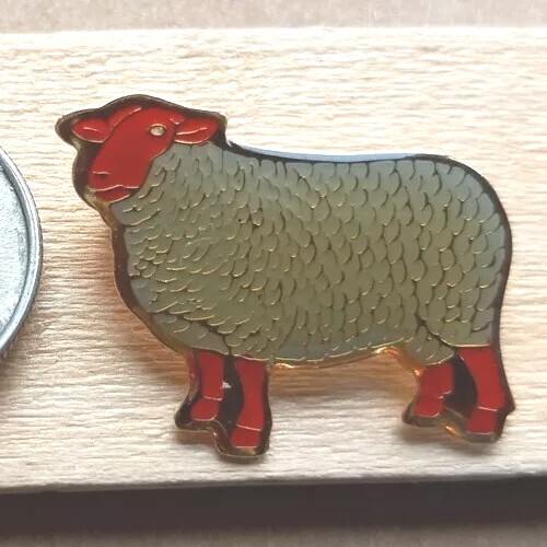 Vintage sheep lamb - sheep, enamel