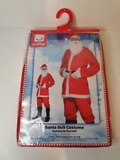Santa Claus Costume Suit Father Christmas Fancy Dress Mens & Beard - Size Med 
