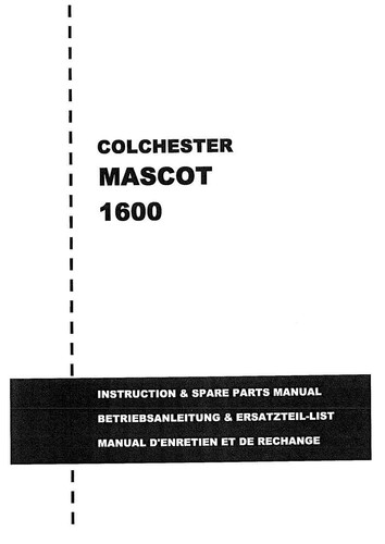 Colchester mascot 1600 lathe - mascot,