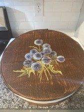 Vintage Early Century Cheese Wheel Box Sewing Kit Handmade Folk Art Country 1970