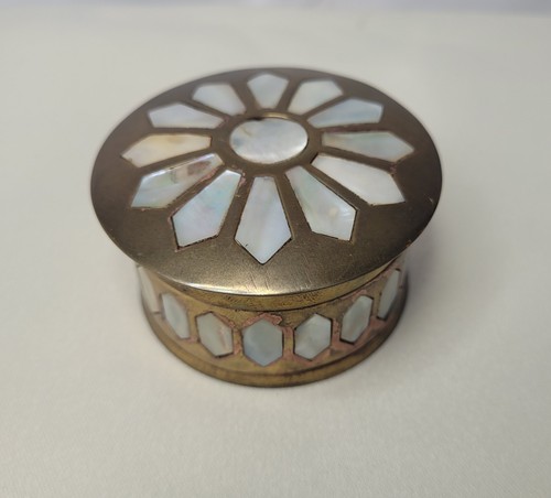 Vintage brass mother pearl - brass, of