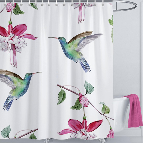 Birds shower curtain - white, 180