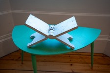 White wooden folding book stand - perfect for large bible or antique book