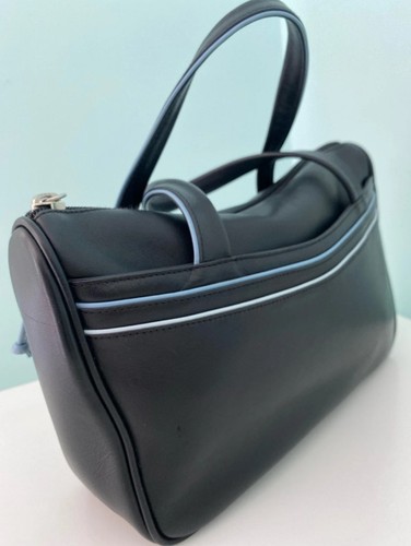 Tula black leather top handle - top,