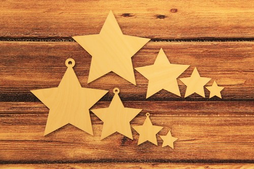 Wooden mdf stars - wooden,