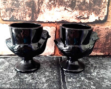 Hen glass egg - cup, pair