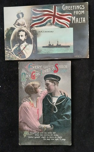 Ww1 postcard hms invincible - ww1,