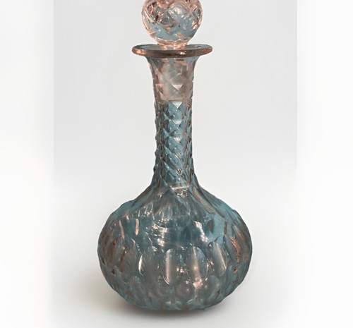 Victorian vtg decanter cut - decanter,