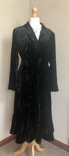 Marks & Spencer Per Una Size 14 Velvet Crinkle Pleated fit and flare long coat