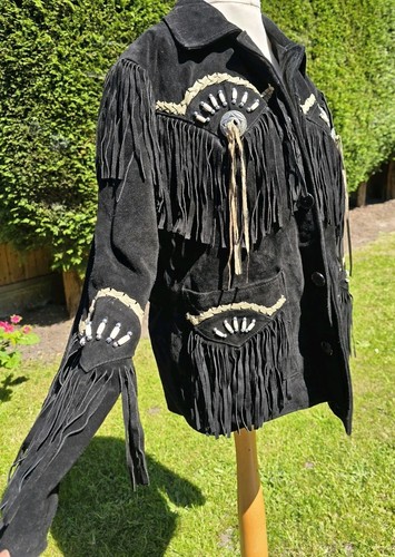 Leather suede fringed - , men