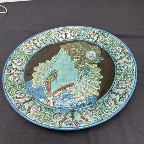 Italian majolica charger - a,