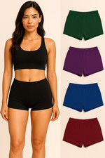 Womens Ladies Girls Neon Lycra Stretchy Sexy Hot Pants Dancing Party Shorts Gym