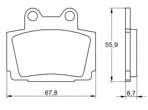 Rear recessed brake pads for - rear,