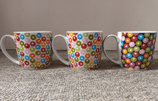 Sainsbury’s Petal Design Mugs x3 | Tea Coffee Cup Set Ceramic Floral