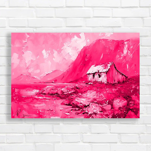 Scenic lakeside cabin pink - scenic,